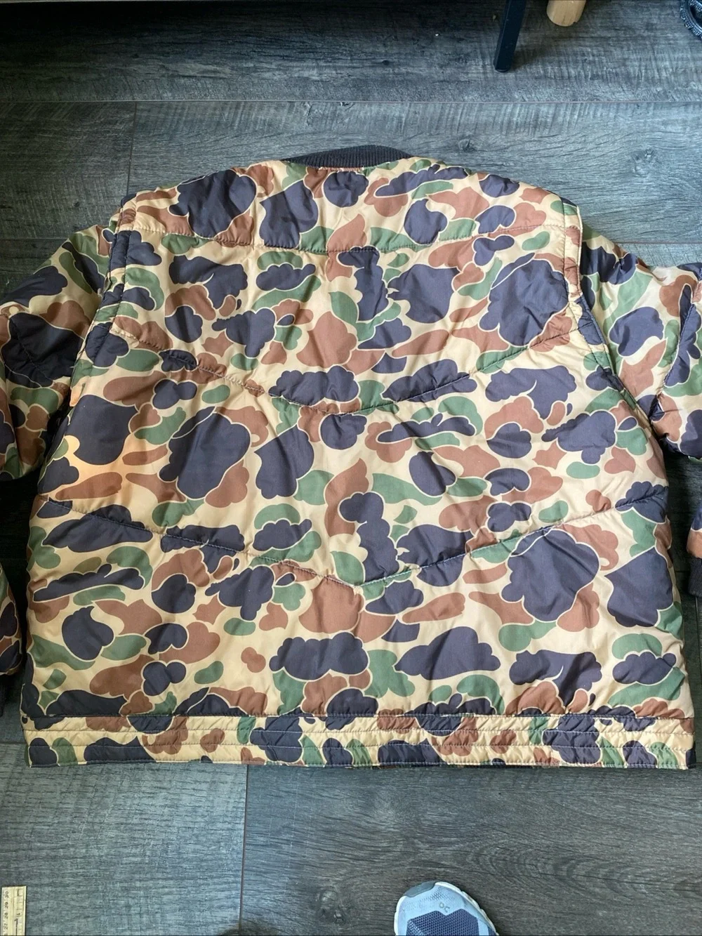 Men's Vintage Duck Camo Quilted Bomber Jacket - Brown/Green